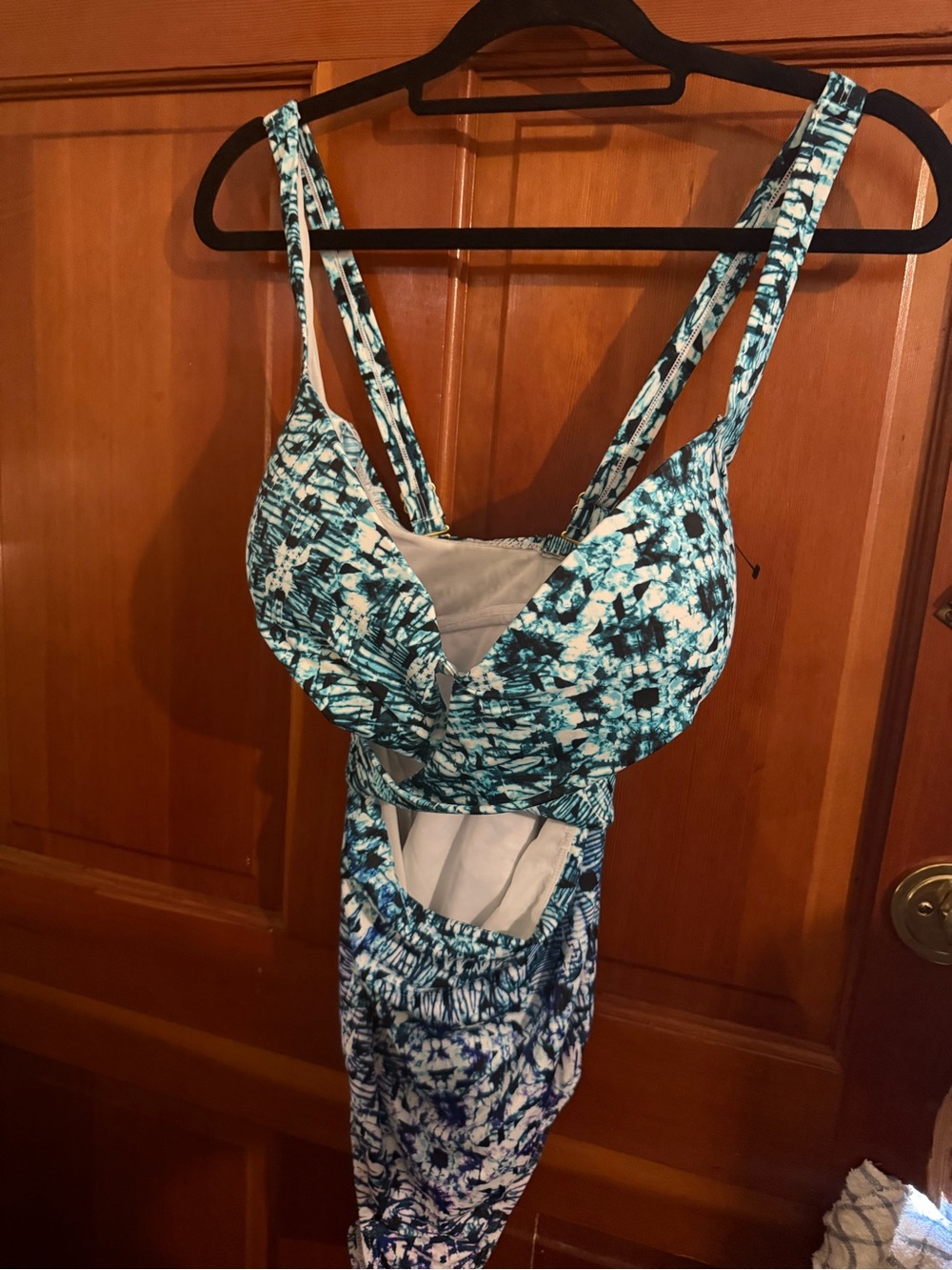 Swimsuits For All Blue and White Tie-Dye Kids One-Piece Swimsuit